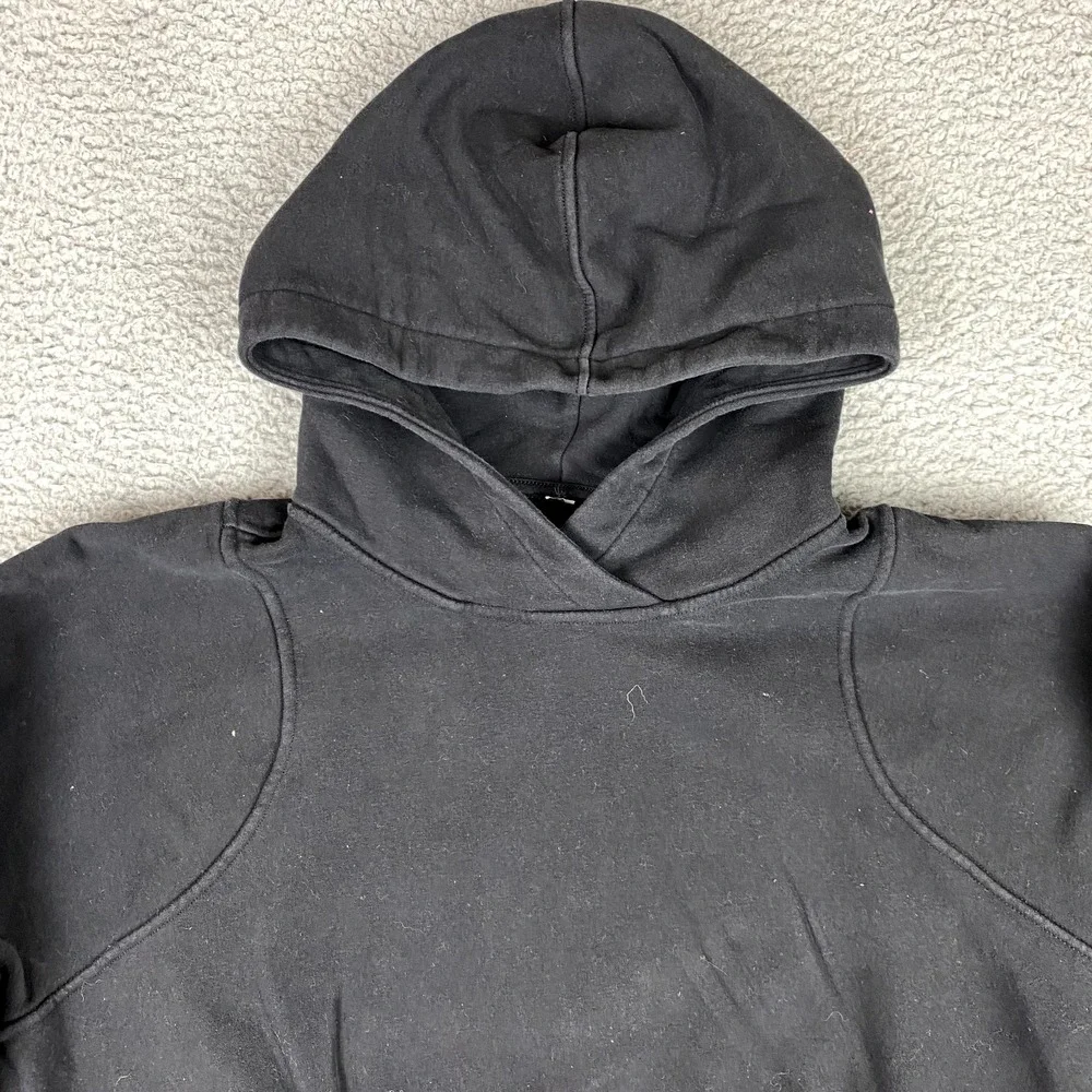 Lululemon Loungeful Hoodie Womens 10 Black 4-Way Stretch Kangaroo Pocket Casual
